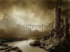 stock-photo-fantasy-landscape-with-a-tower-by-the-river-and-a-dragon-82294102
