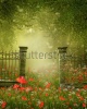 stock-photo-fantasy-scenery-with-a-fence-on-a-colorful-meadow-with-flowers-137095361