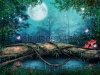 stock-photo-tree-log-by-an-enchanted-pond-116653195