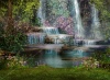 stock-photo-a-magical-landscape-with-waterfalls-flowers-and-trees-98635826