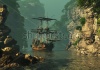 stock-photo-a-sailing-ship-of-the-th-century-anchored-between-high-rocks-in-shallow-waters-d-computer-180675149