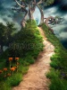 stock-photo-magical-portal-on-the-hill-with-fantasy-trees-and-flowers-221350240