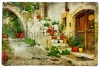 stock-photo-pictorial-greek-villages-lutra-artwork-in-retro-style-58581979
